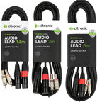 Twin Female XLR to Twin RCA Phono Plug Audio Lead 1.5, 3, 6M