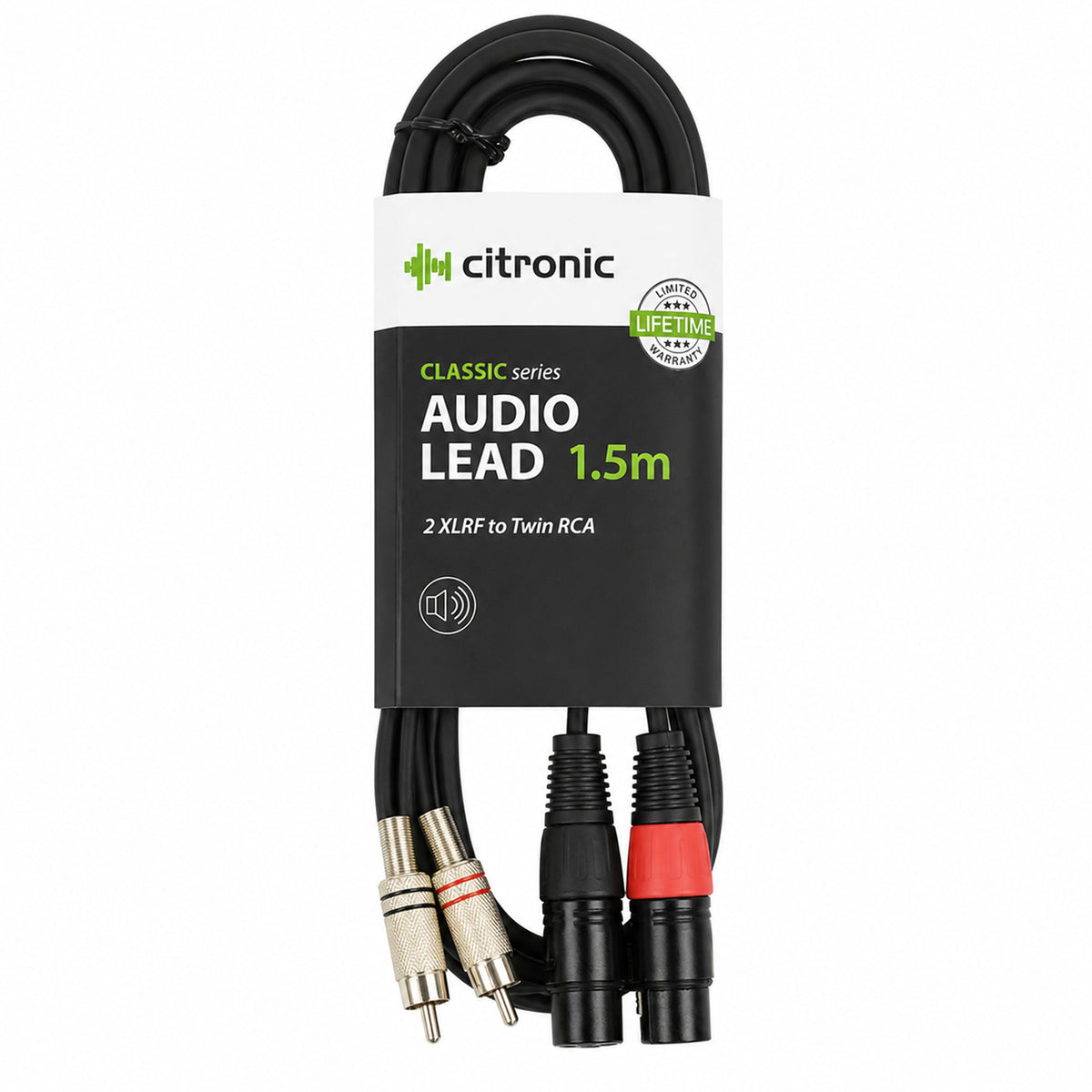 Twin Female XLR to Twin RCA Phono Plug Audio Lead 1.5, 3, 6M