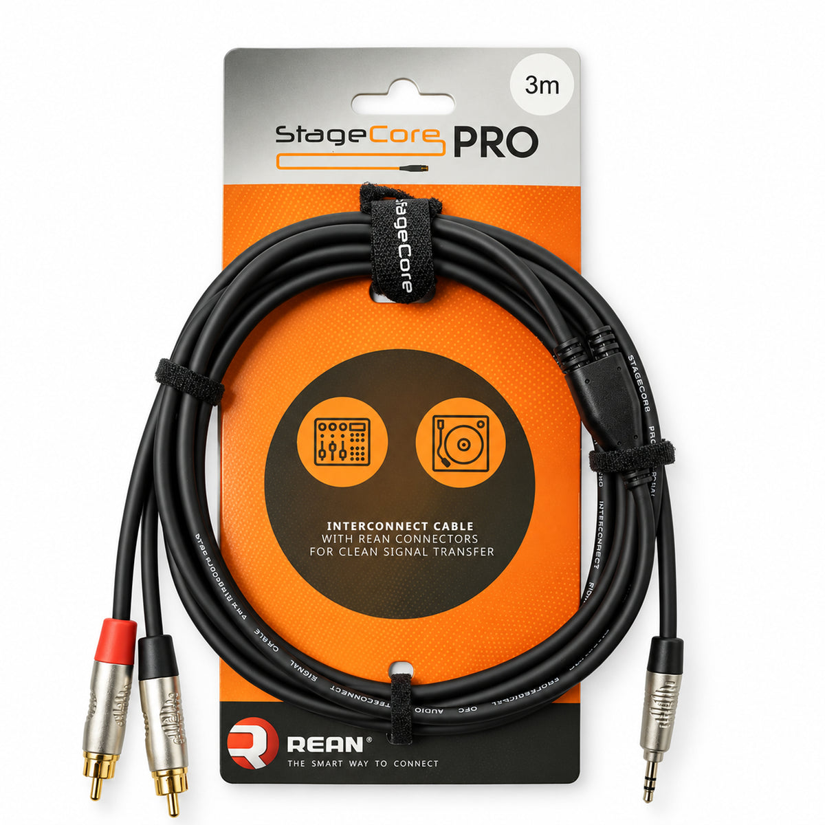 3.5mm Stereo Jack to Twin RCA Lead 1.5M 3.0M 5.0M Neutrik Rean iPRO215