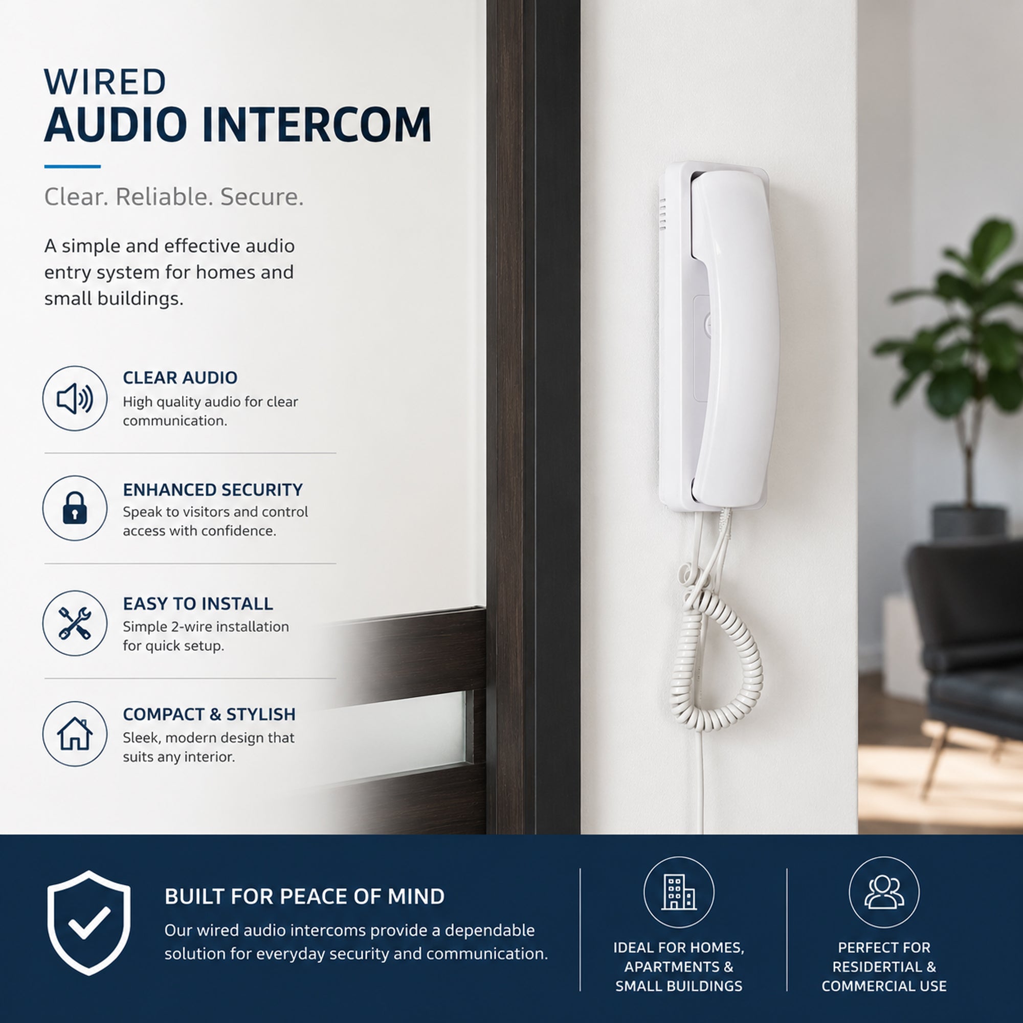 2 Wire Door Phone Intercom System