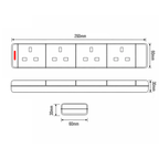 Rewirable 4 Gang Trailing UK Mains Socket