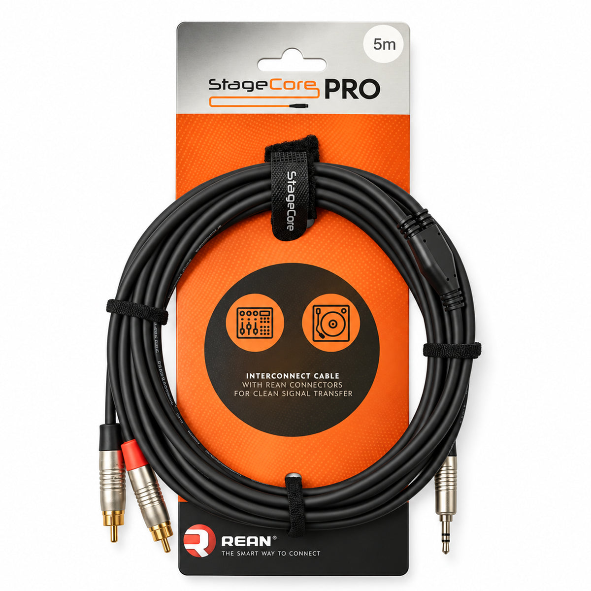 3.5mm Stereo Jack to Twin RCA Lead 1.5M 3.0M 5.0M Neutrik Rean iPRO215
