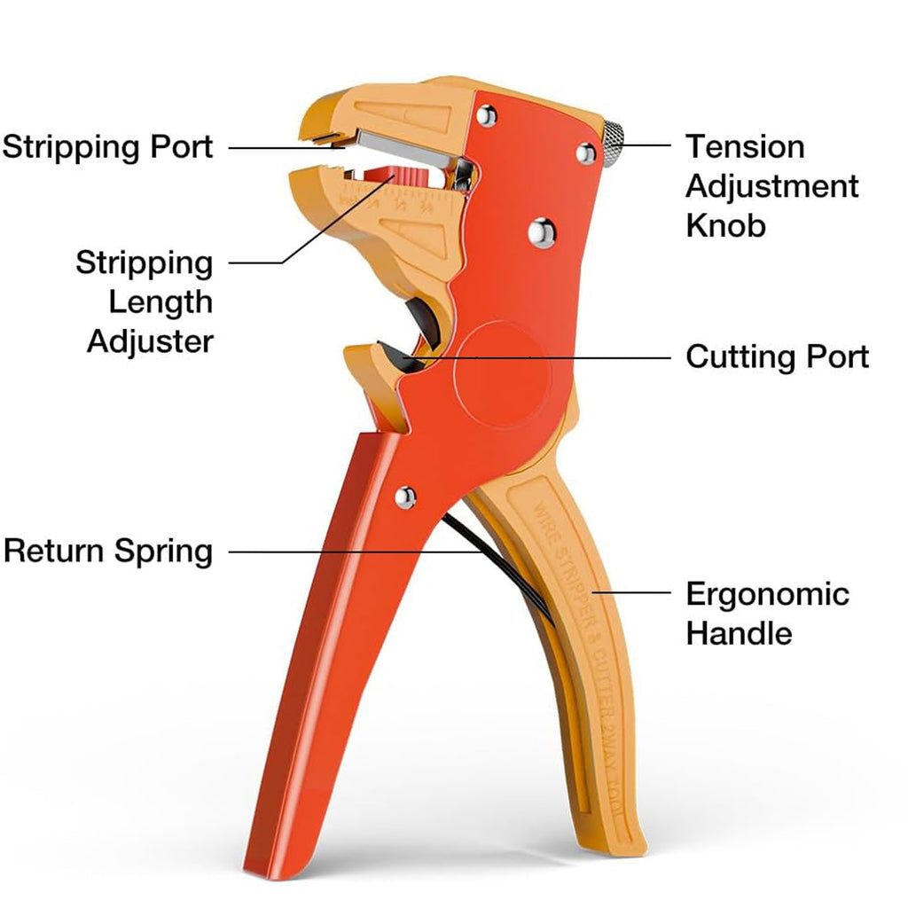 Automatic Wire Strippers 14-24 AWG Cables Adjustable Strip