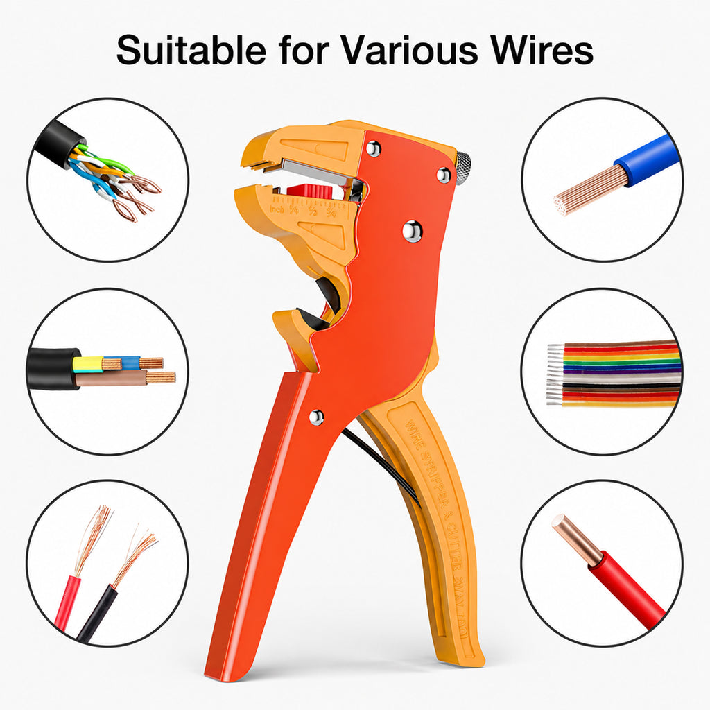 Automatic Wire Strippers 14-24 AWG Cables Adjustable Strip