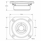 Square Mylar Dome Tweeters 40 Watt 25W RMS 2.25 Inch Tweeter 8 Ohms PAIR