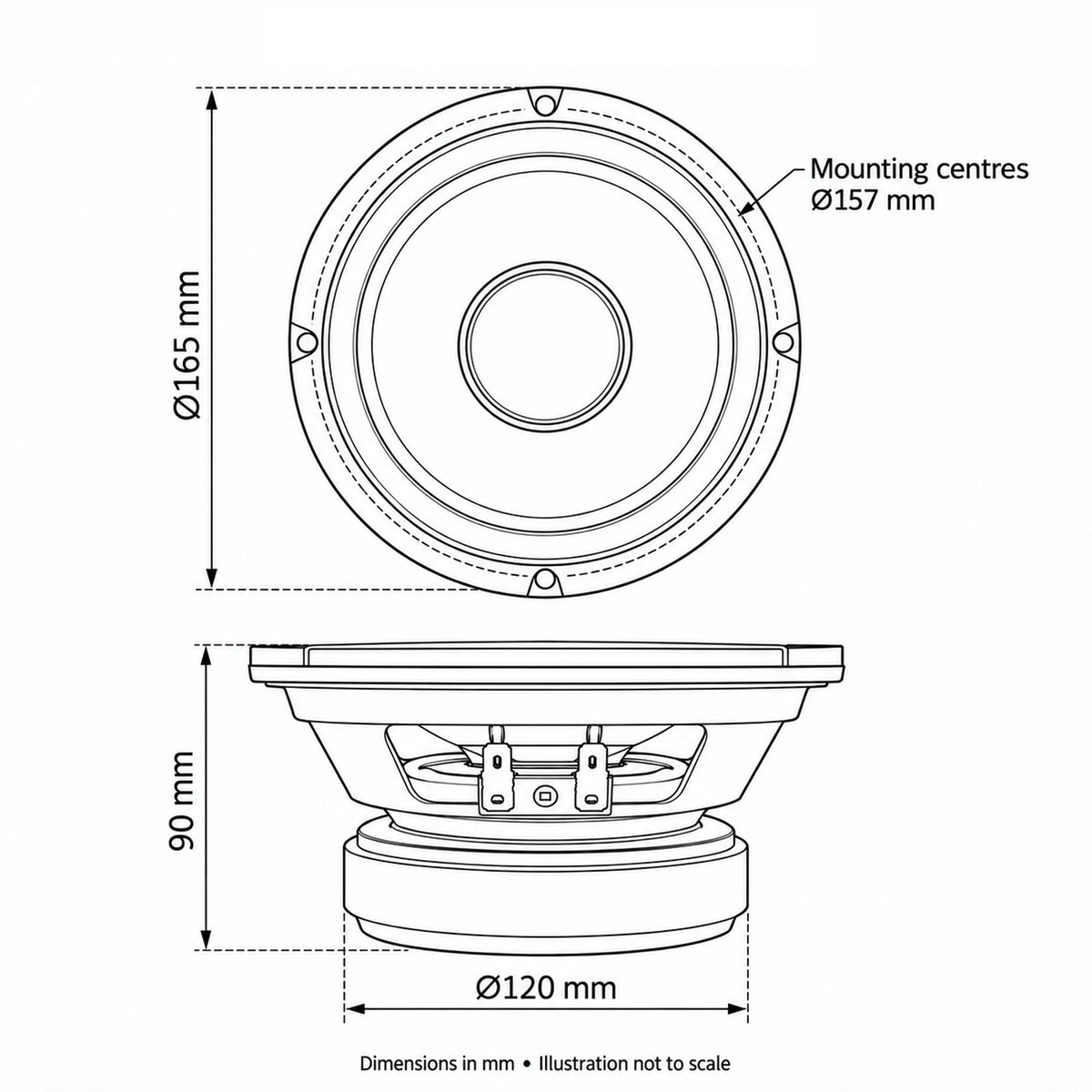 Pair of Aramid Fibre Cone 6.5" Chassis Speaker 125W 8 Ohm
