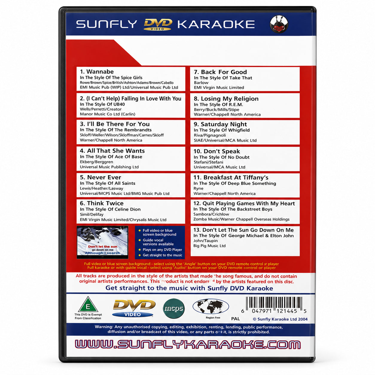 Karaoke DVD Ultimate 90's - Full Video / Blue Options - All Region