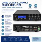 UM Series Ultra Compact Mixer 60W Amplifier 100V or 8 Ohms