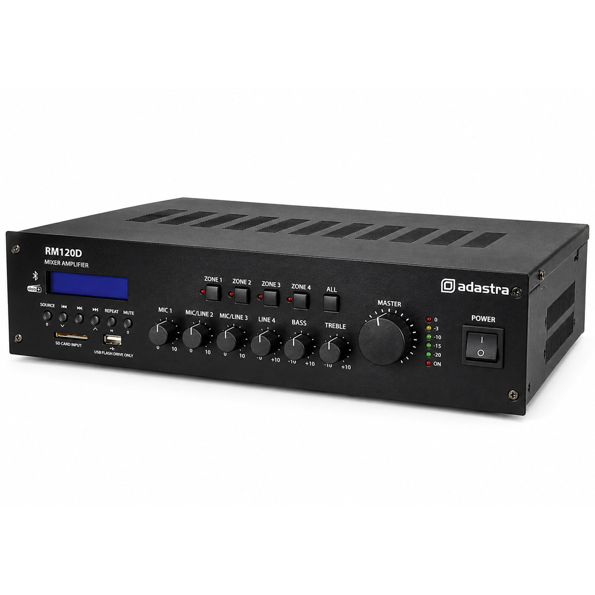 RM120D 4 Zone 120w 100V Line Mixer Amplifier and Media Player