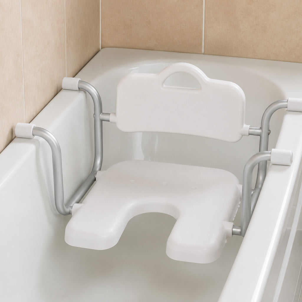 Bath Seat Chair Mobility Aid 190kg White with Back Support