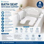 Bath Seat Chair Mobility Aid 190kg White with Back Support