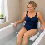 Bath Seat Chair Mobility Aid 190kg White with Back Support