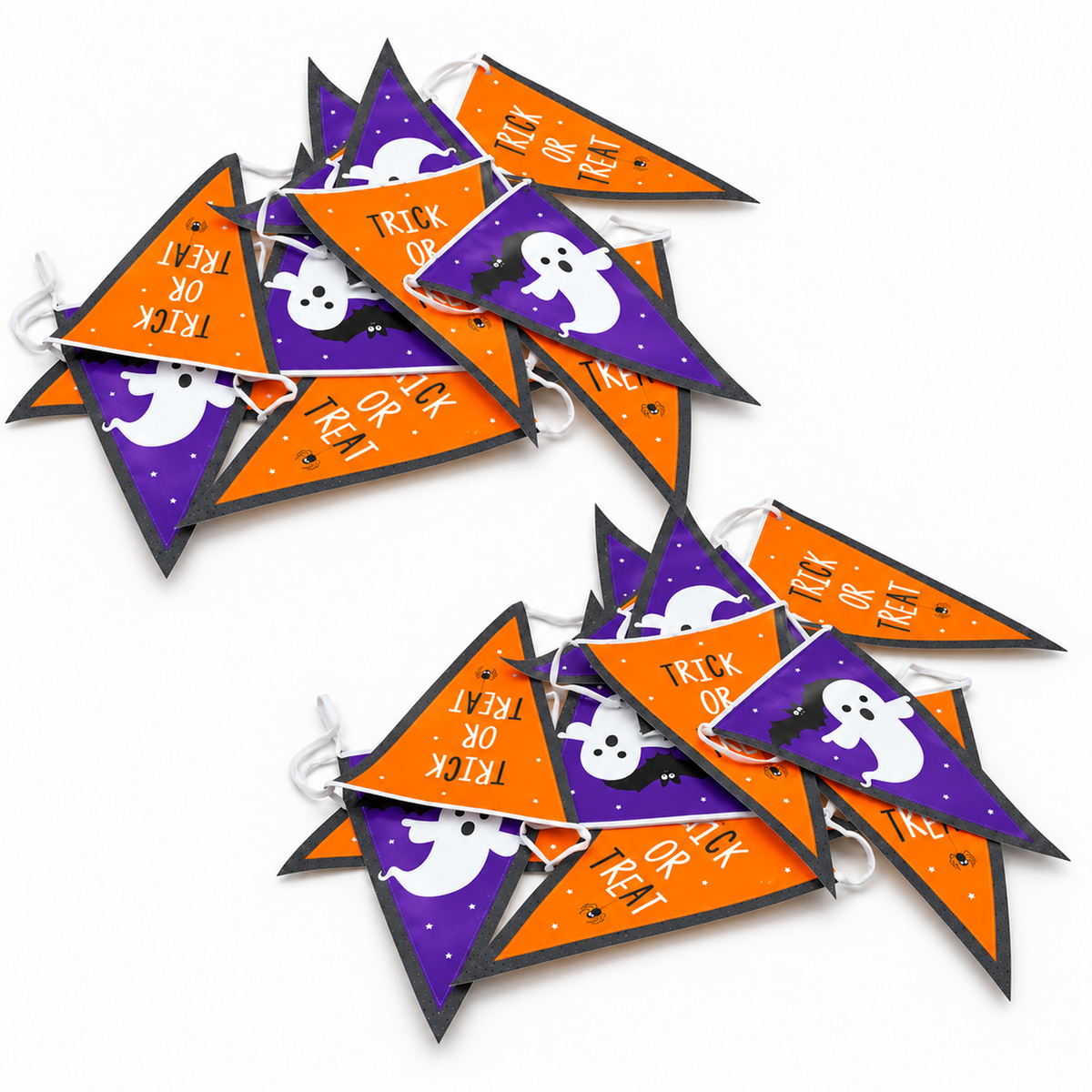 2 Packs Halloween Party 12 Flag Bunting Trick and Treat