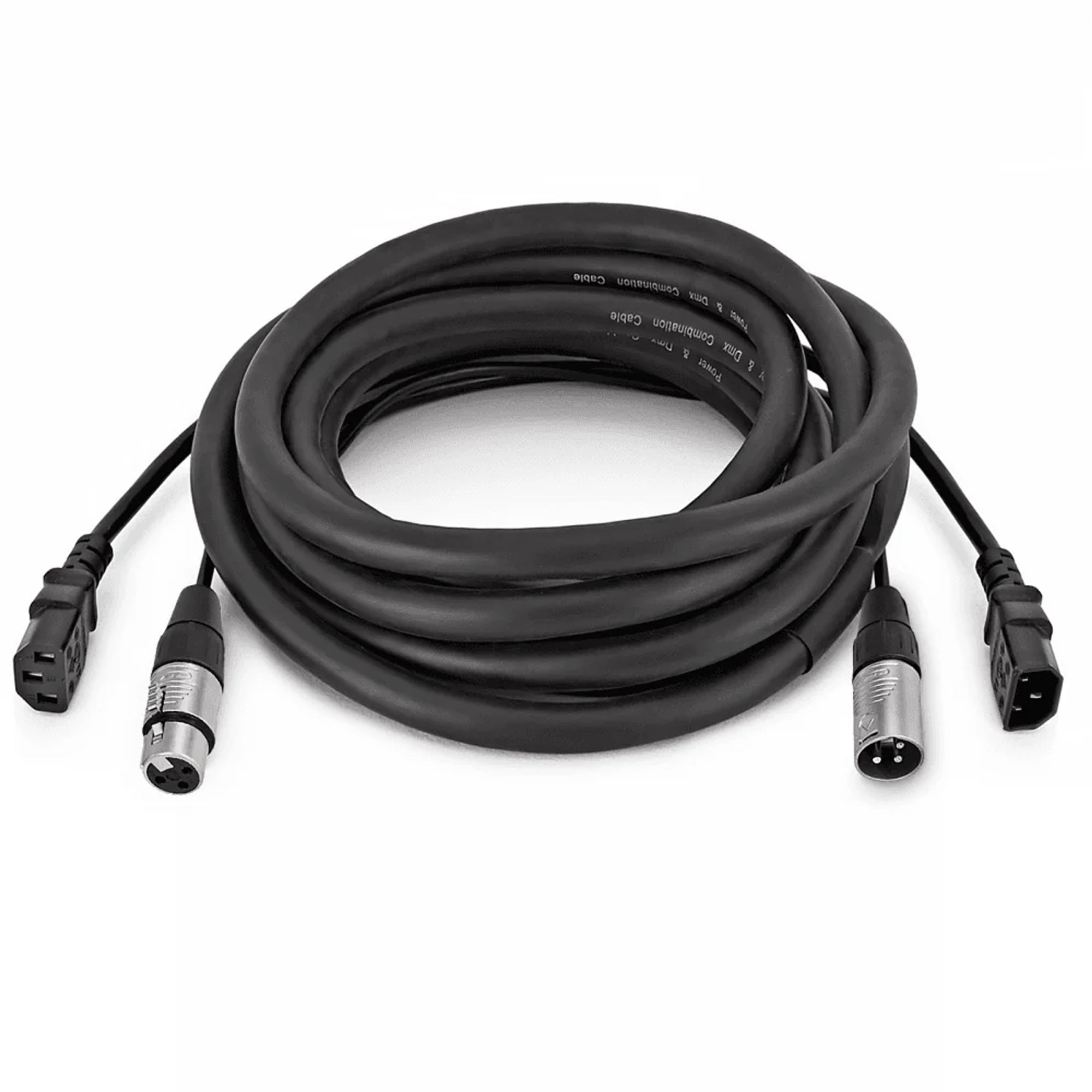 Combi IEC and XLR 3-Pin Male to Female DMX Cable