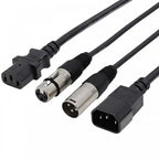 Combi IEC and XLR 3-Pin Male to Female DMX Cable