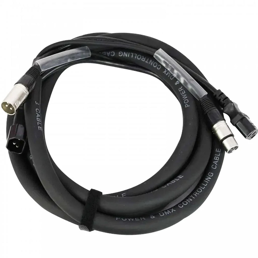 Combi IEC and XLR 3-Pin Male to Female DMX Cable
