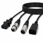 Combi IEC and XLR 3-Pin Male to Female DMX Cable
