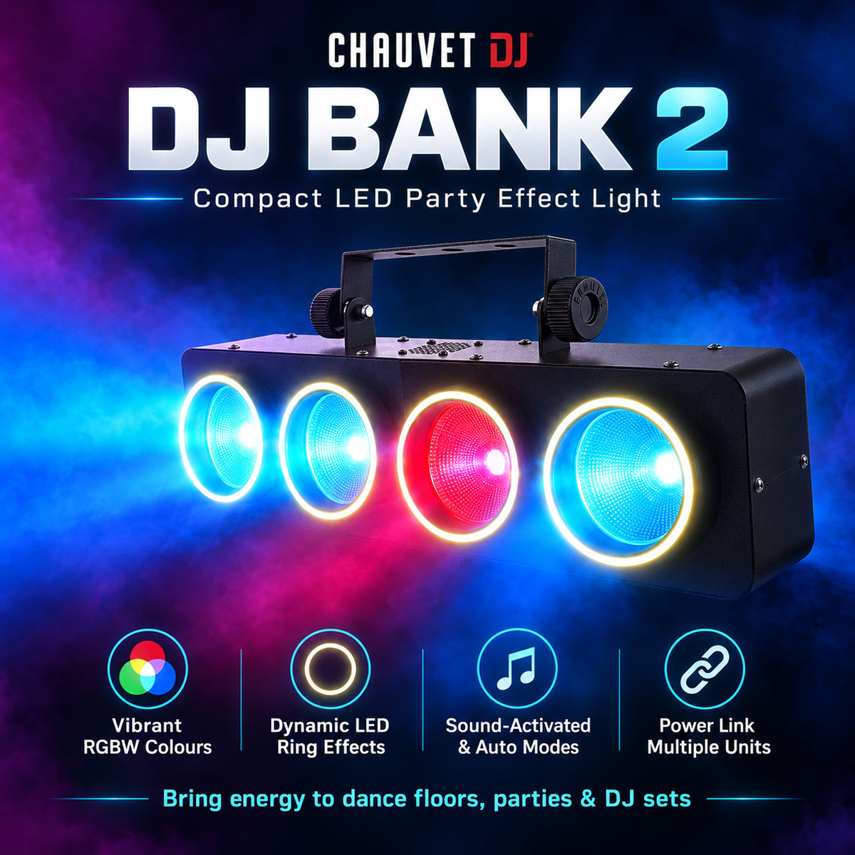 DJ Bank 2 RGBW Multi-Pod Lighting Effect