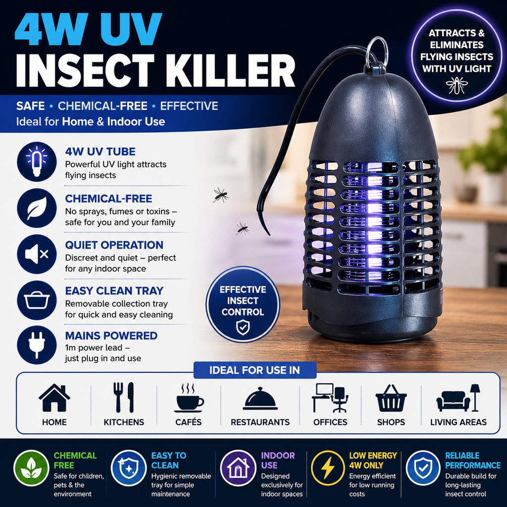 Hanging 4W UV Electric Fly Bug Killer For Bar Cafe School or Domestic Home
