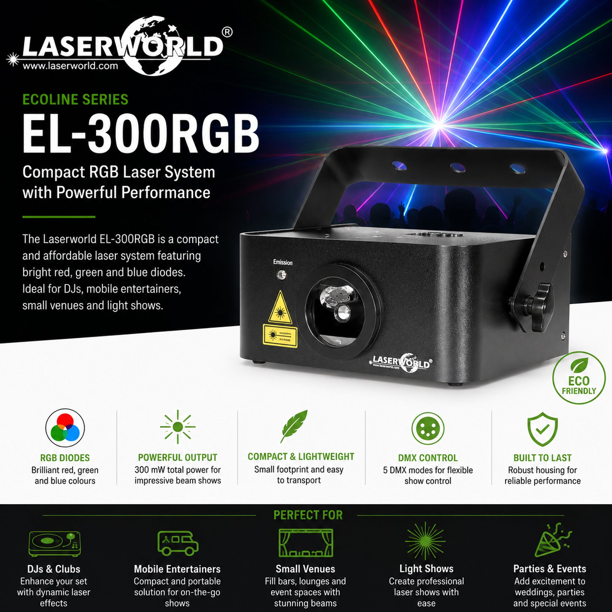Laserworld EL-300RGB Multi-Colour Star Effect Laser