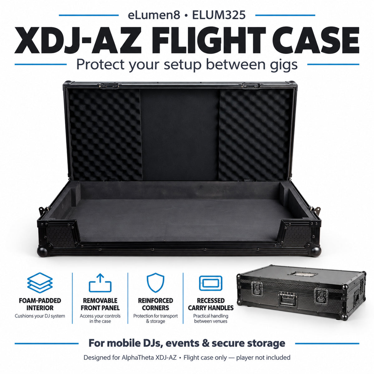 AlphaTheta Pioneer Flight Case Designed to House The XDJ-AZ DJ Controller System