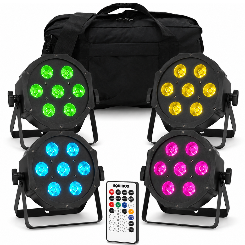 MaxiPar Quad MKII Par Light Fixture inc Remote 4pc Pack inc Case