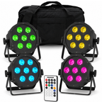 MaxiPar Quad MKII Par Light Fixture inc Remote 4pc Pack inc Case