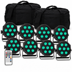 MaxiPar Quad MKII Par Light Fixture inc Remote 8pc Pack inc Cases