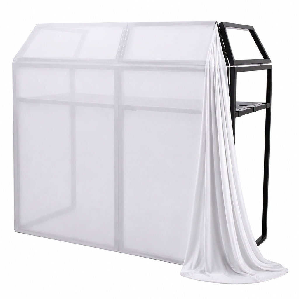 Folding DJ Booth Deck Console Stand Inc Scrims & Case