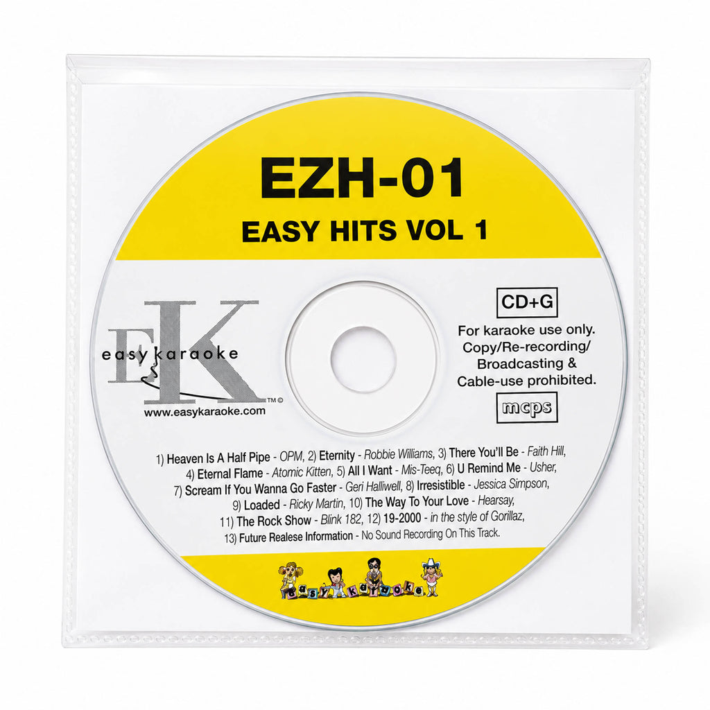 Easy Karaoke Hits Vol 1 CD+G Disc EZH-01 13 Track Disc