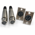 Twin Pack 5 Pin XLR Male Chassis Sockets and Famale Plugs