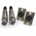 Twin Pack 5 Pin XLR Male Chassis Sockets and Famale Plugs