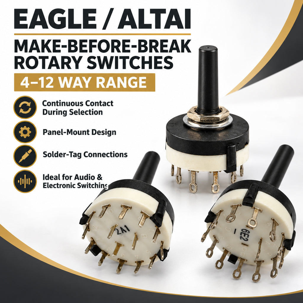 Enclosed Rotary Selector Switch 4-Way 6-Way or 12-Way Make Before Break