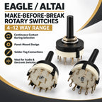 Enclosed Rotary Selector Switch 4-Way 6-Way or 12-Way Make Before Break