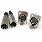 Twin Pack 5 Pin XLR Female Chassis Sockets and Male Plugs