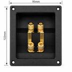 Speaker Terminal 4 x 4mm  Pole Binding Post Recessed Mount Plate