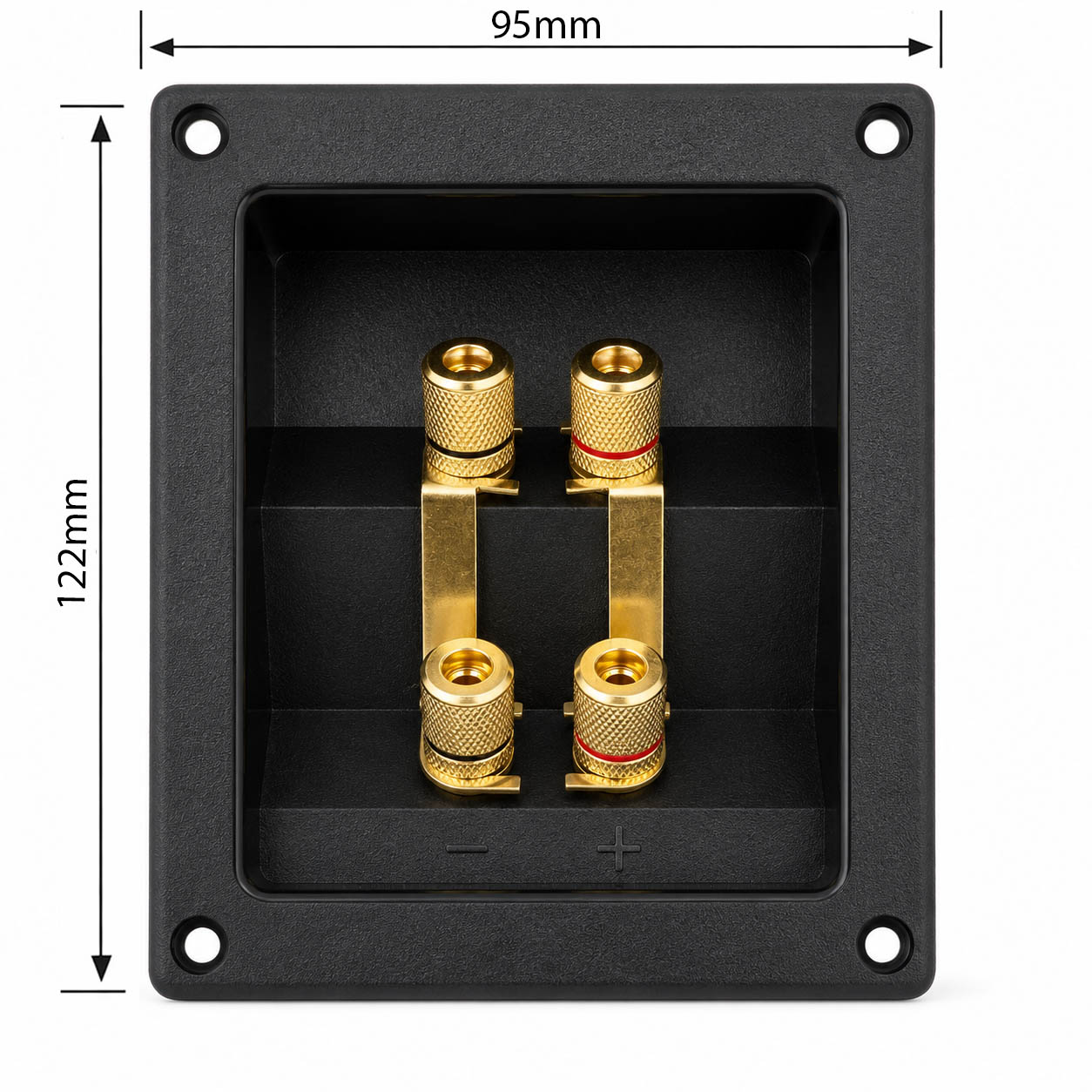 Speaker Terminal 4 x 4mm  Pole Binding Post Recessed Mount Plate