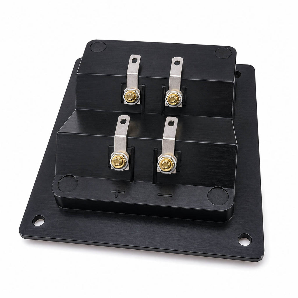 Speaker Terminal 4 x 4mm  Pole Binding Post Recessed Mount Plate