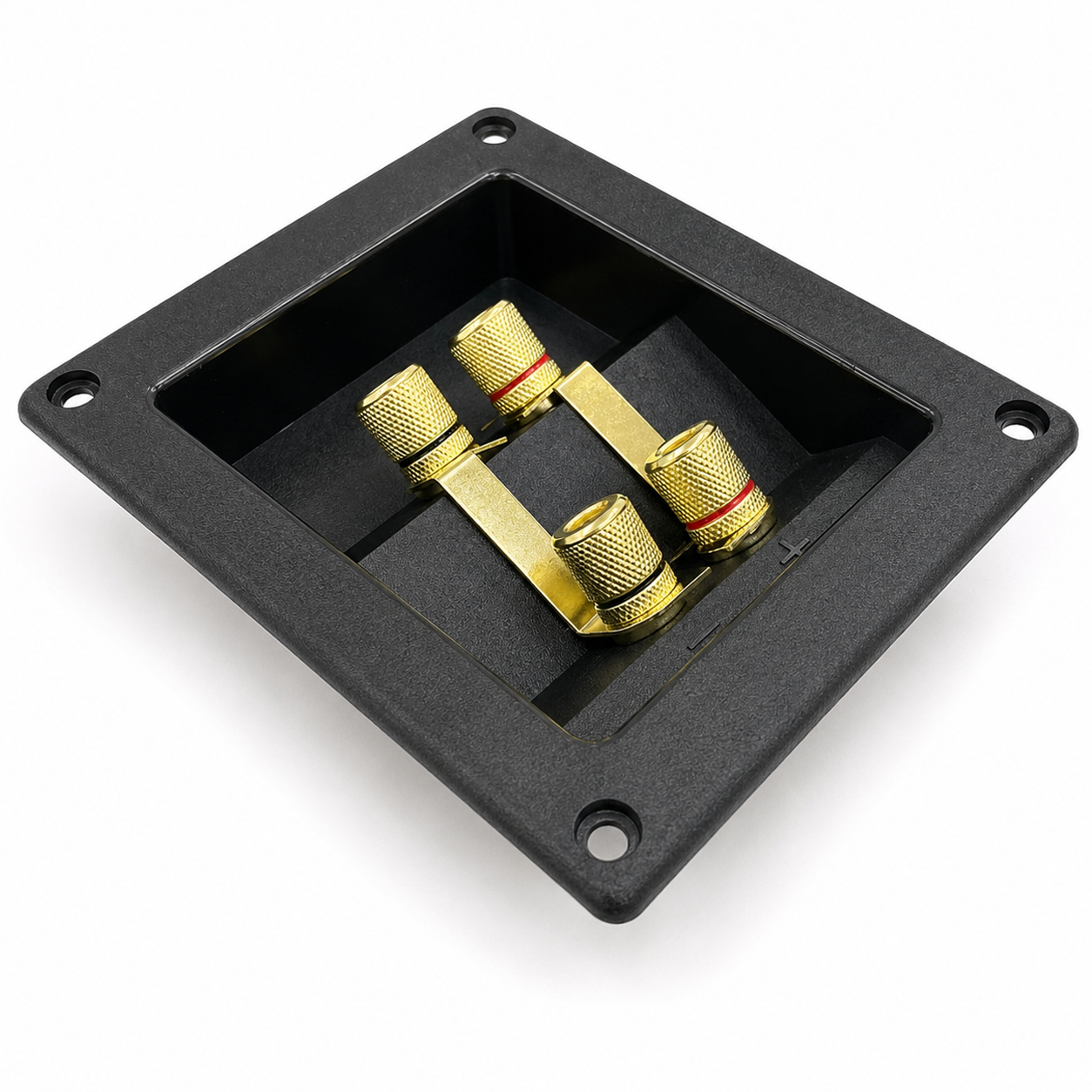 Speaker Terminal 4 x 4mm  Pole Binding Post Recessed Mount Plate