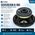 Replacement 6" Speaker Driver Sovereign 6-100 100W Mid / Bass