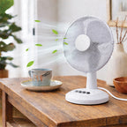 White Desk Fan 16 Inch 3 Speed Oscillating Tabletop PAIR