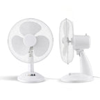 White Desk Fan 16 Inch 3 Speed Oscillating Tabletop PAIR