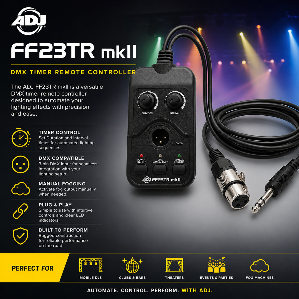 ADJ FF23TR Fog Fury 2000 and 3000 DMX Timer Remote for DJ Club Smoke Machines