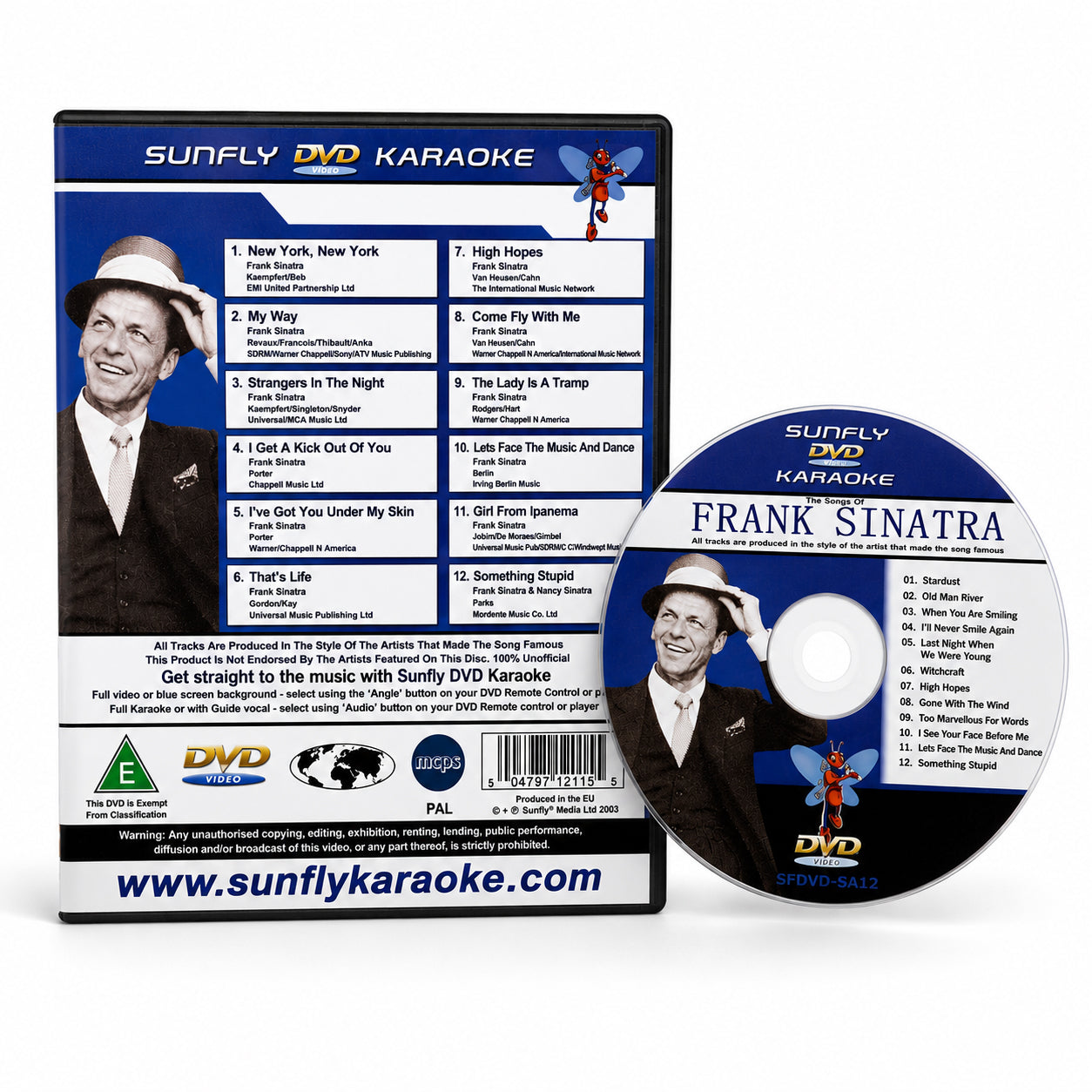 Karaoke DVD Classic Frank Sinatra Collection 17 Tracks - All Regions Sunfly