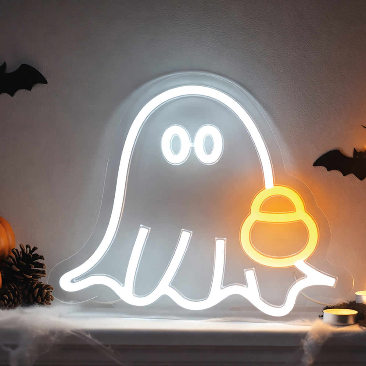 Halloween Neon Light Silhouette USB Decor Pumpkin Ghost Skull