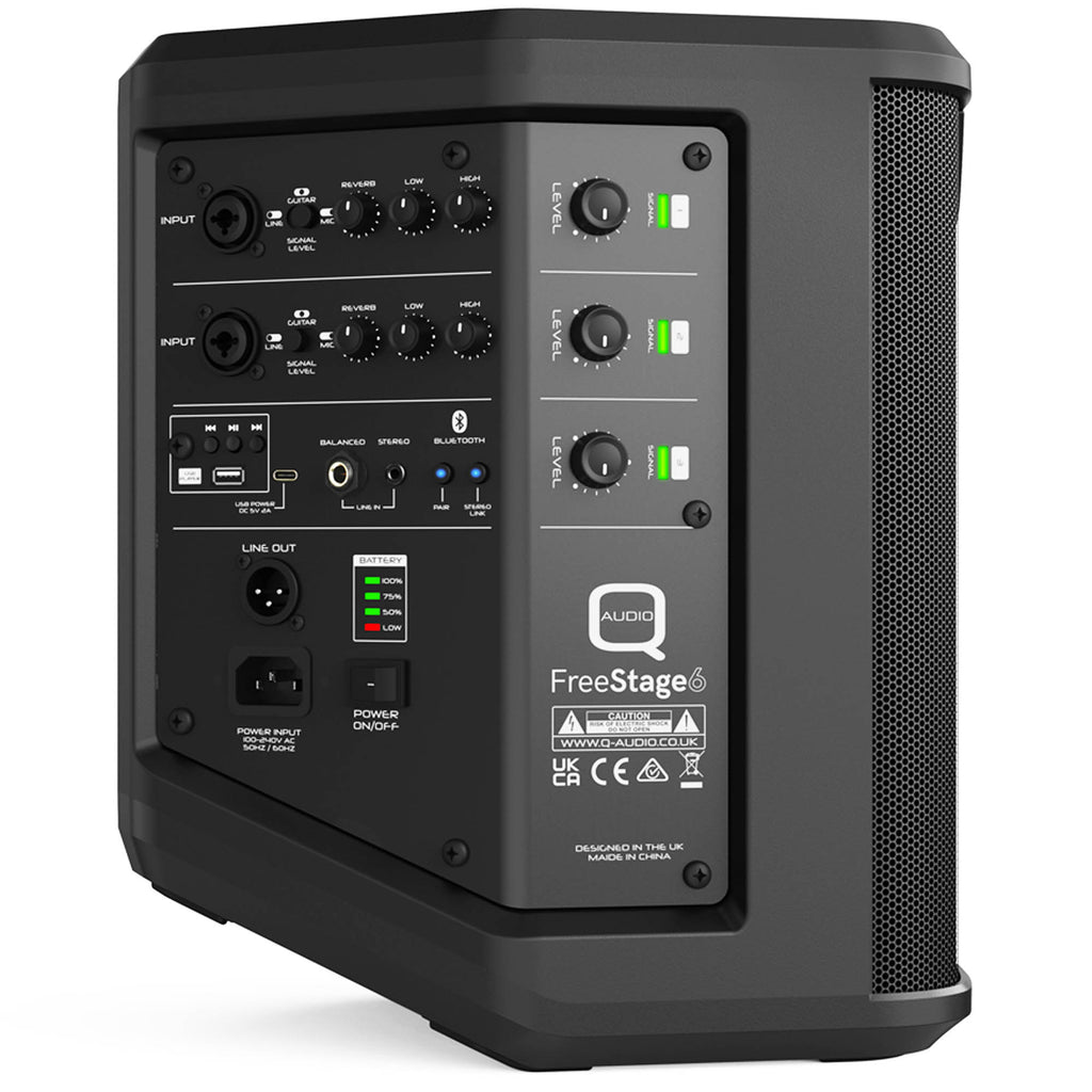 FreeStage6 6" Powered Speaker 3 Channel with USB and BT