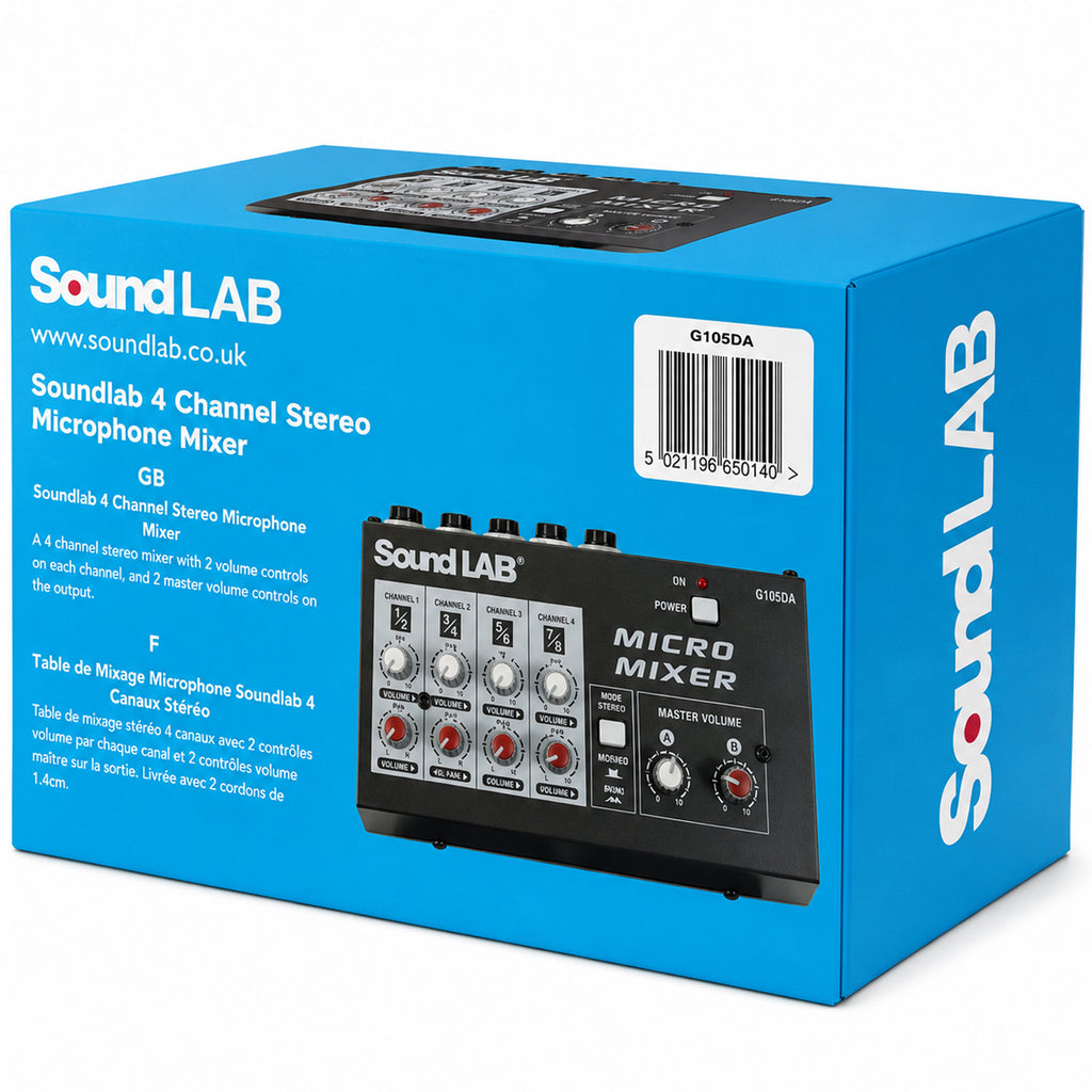 4 Channel Stereo or Mono Microphone Mixer