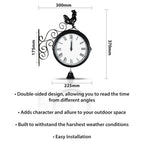 Double Sided Outdoor Station Clock 20cm Rustic Country Farmhouse Style