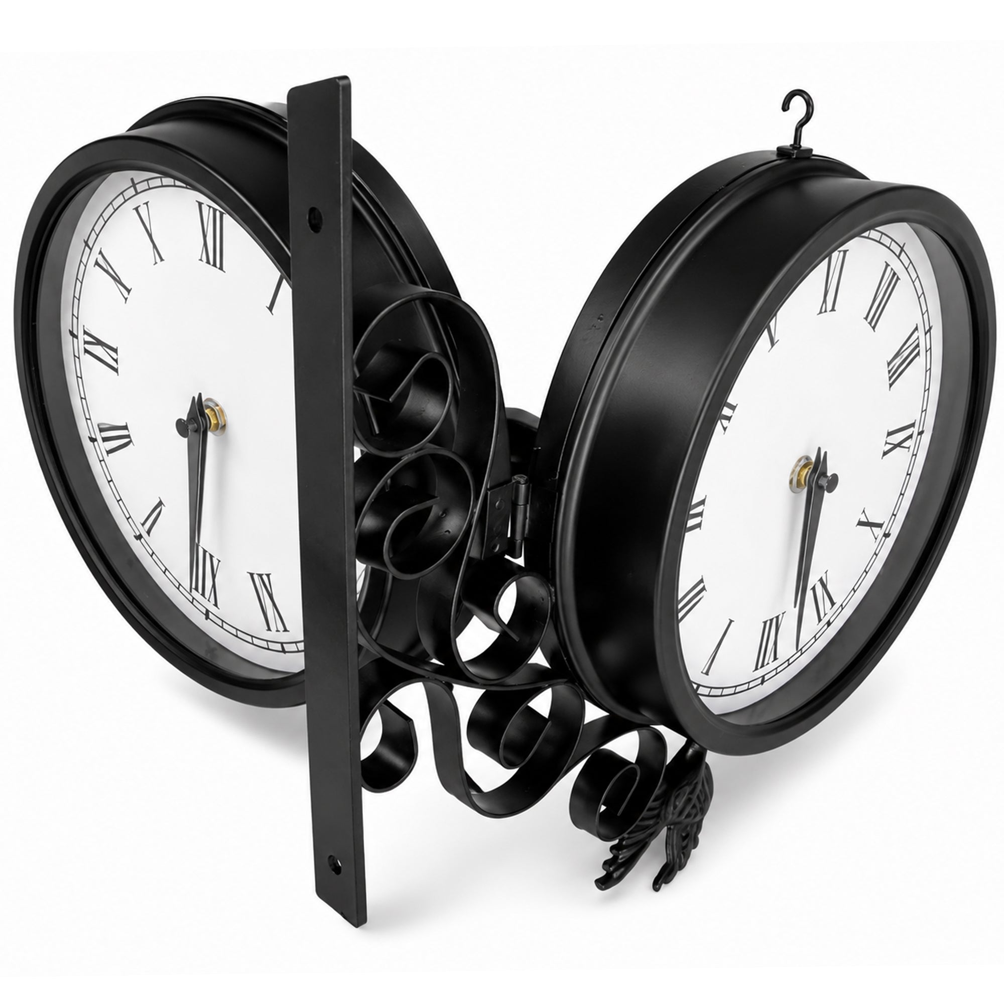 Double Sided Outdoor Station Clock 20cm Rustic Country Farmhouse Style