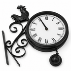 Double Sided Outdoor Station Clock 20cm Rustic Country Farmhouse Style